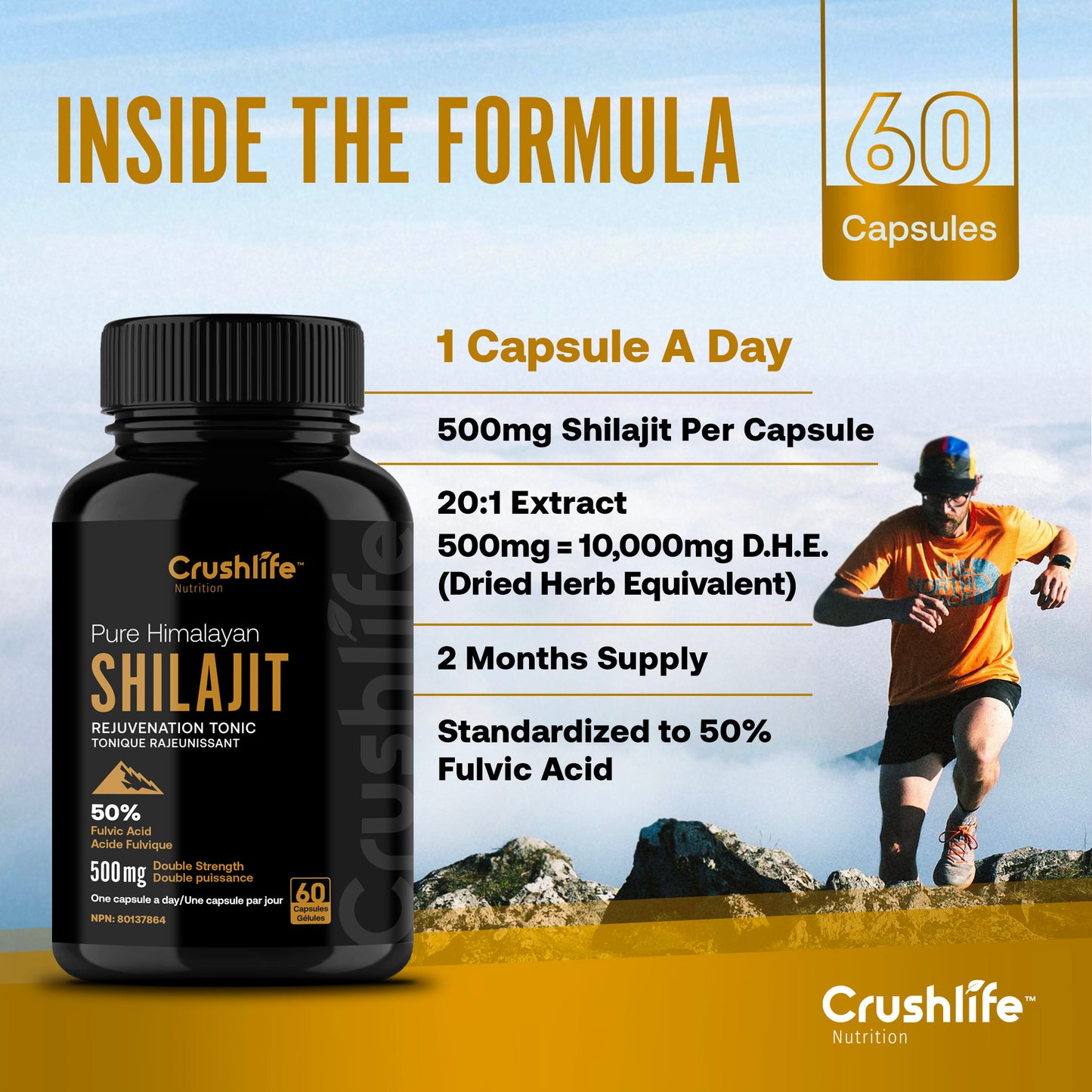 Pure Himalayan Shilajit - 60 Capsules